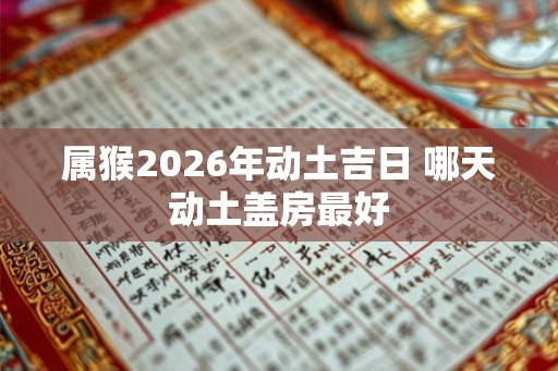 属猴2026年动土吉日 哪天动土盖房最好