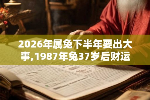 2026年属兔下半年要出大事,1987年兔37岁后财运