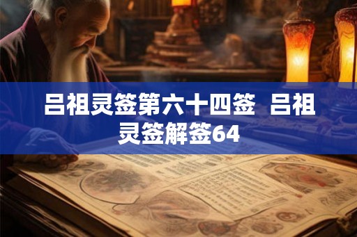 吕祖灵签第六十四签  吕祖灵签解签64