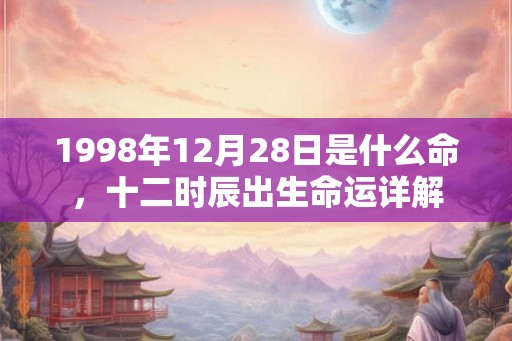 1998年12月28日是什么命，十二时辰出生命运详解