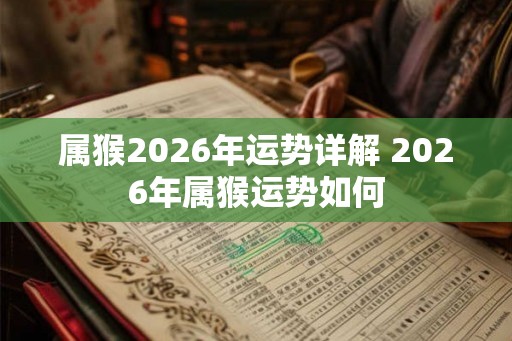 属猴2026年运势详解 2026年属猴运势如何