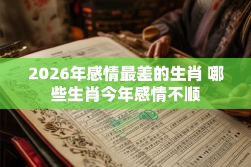 2026年感情最差的生肖 哪些生肖今年感情不顺