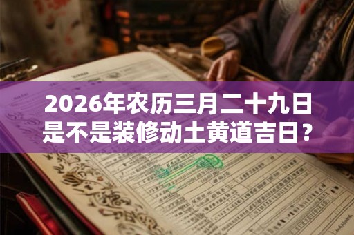 2026年农历三月二十九日是不是装修动土黄道吉日？