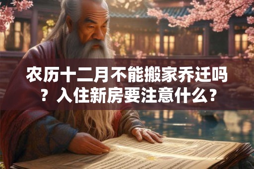 农历十二月不能搬家乔迁吗？入住新房要注意什么？