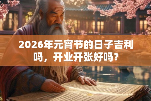 2026年元宵节的日子吉利吗，开业开张好吗？