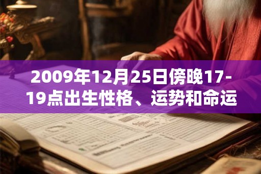 2009年12月25日傍晚17-19点出生性格、运势和命运