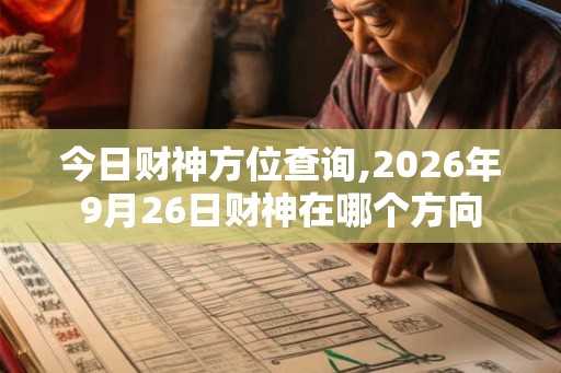 今日财神方位查询,2026年9月26日财神在哪个方向