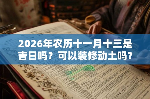 2026年农历十一月十三是吉日吗？可以装修动土吗？