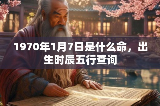 1970年1月7日是什么命，出生时辰五行查询