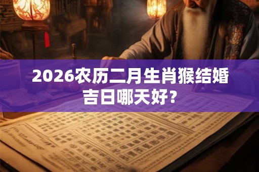 2026农历二月生肖猴结婚吉日哪天好？