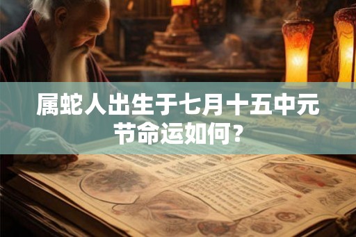 属蛇人出生于七月十五中元节命运如何？