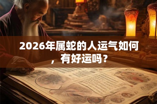 2026年属蛇的人运气如何，有好运吗？