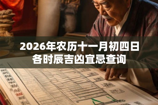 2026年农历十一月初四日各时辰吉凶宜忌查询