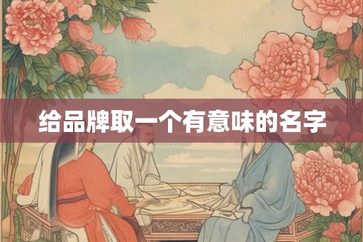 给品牌取一个有意味的名字