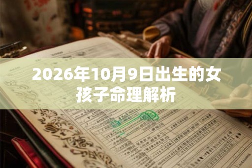 2026年10月9日出生的女孩子命理解析