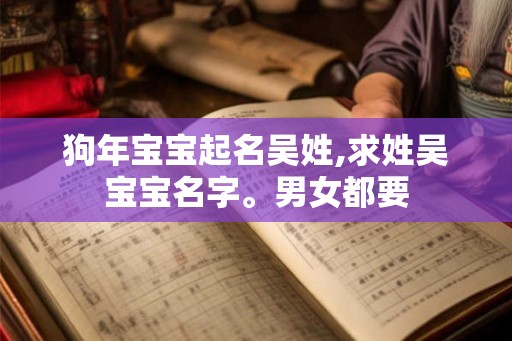 狗年宝宝起名吴姓,求姓吴宝宝名字。男女都要