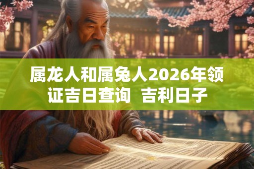 属龙人和属兔人2026年领证吉日查询 吉利日子 属龙人和属兔人2026年领证吉日查询 吉利日子