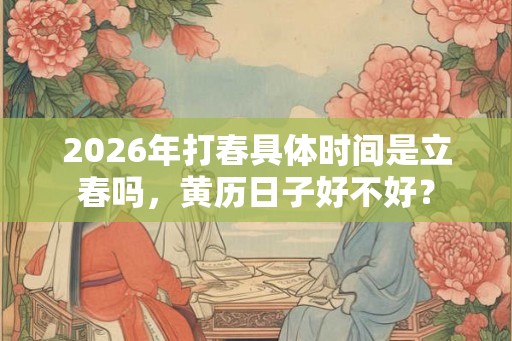 2026年打春具体时间是立春吗，黄历日子好不好？