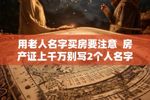 用老人名字买房要注意  房产证上千万别写2个人名字