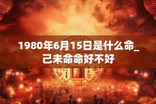 1980年6月15日是什么命_己未命命好不好