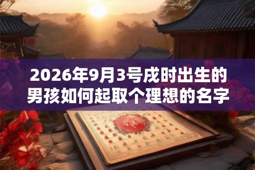2026年9月3号戌时出生的男孩如何起取个理想的名字和五行属性