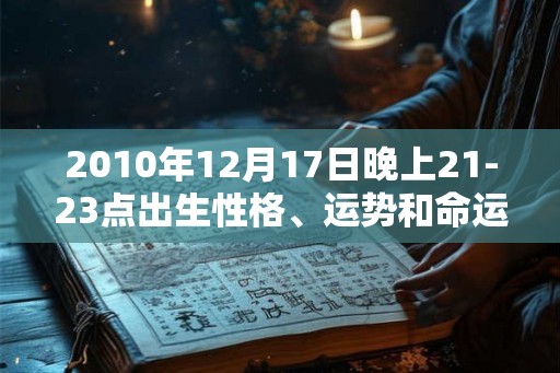 2010年12月17日晚上21-23点出生性格、运势和命运 2010年12月17日晚上21-23点出生性格、运势和命运