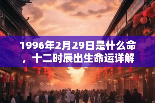1996年2月29日是什么命，十二时辰出生命运详解