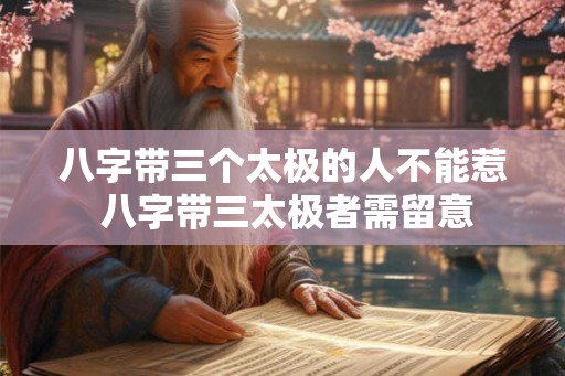 八字带三个太极的人不能惹 八字带三太极者需留意