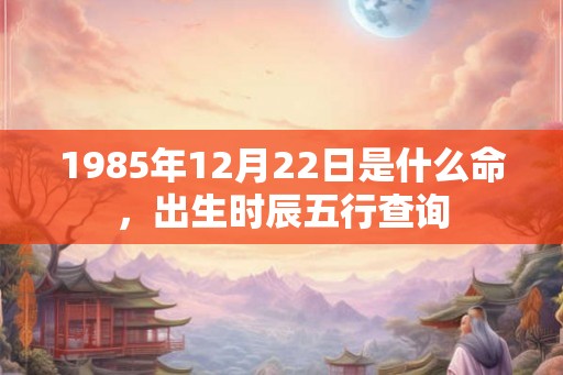 1985年12月22日是什么命，出生时辰五行查询