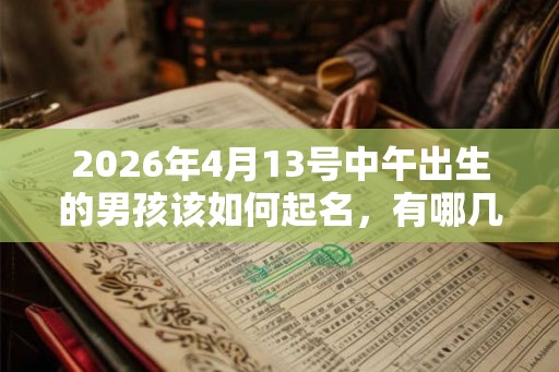 2026年4月13号中午出生的男孩该如何起名，有哪几种方法？