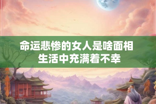 命运悲惨的女人是啥面相  生活中充满着不幸