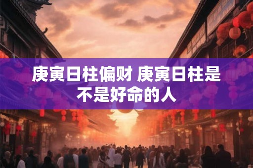 庚寅日柱偏财 庚寅日柱是不是好命的人