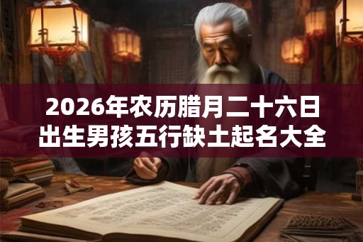 2026年农历腊月二十六日出生男孩五行缺土起名大全集