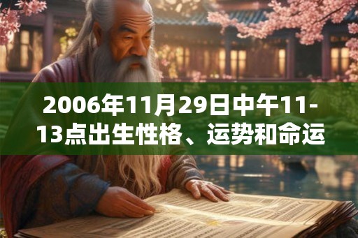 2006年11月29日中午11-13点出生性格、运势和命运