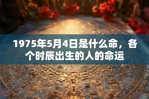 1975年5月4日是什么命,各个时辰出生的人的命运 1975年5月4日是什么命,各个时辰出生的人的命运