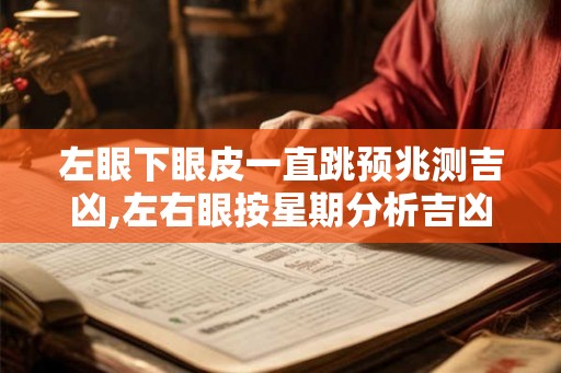 左眼下眼皮一直跳预兆测吉凶,左右眼按星期分析吉凶