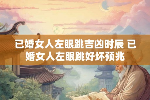 已婚女人左眼跳吉凶时辰 已婚女人左眼跳好坏预兆