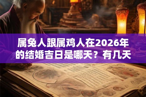 属兔人跟属鸡人在2026年的结婚吉日是哪天？有几天？