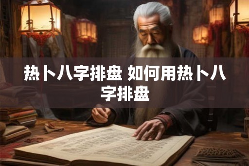 热卜八字排盘 如何用热卜八字排盘