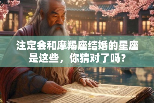 注定会和摩羯座结婚的星座是这些，你猜对了吗？