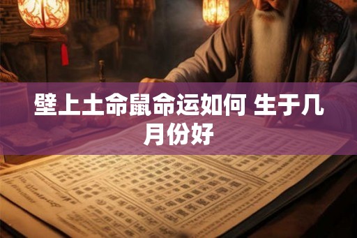 壁上土命鼠命运如何 生于几月份好