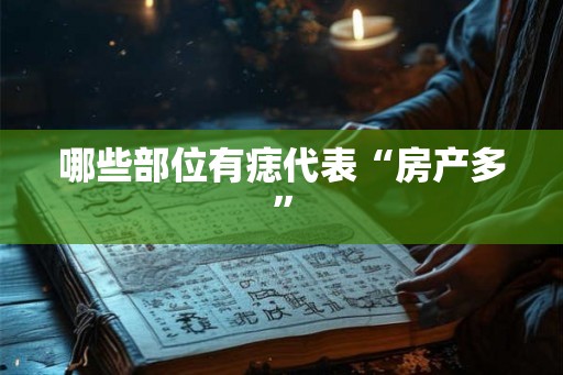 哪些部位有痣代表“房产多”
