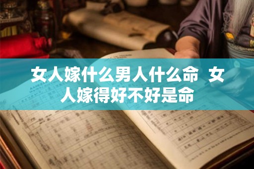 女人嫁什么男人什么命  女人嫁得好不好是命