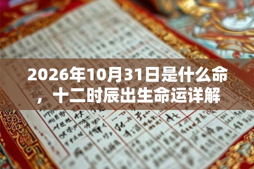 2026年10月31日是什么命，十二时辰出生命运详解