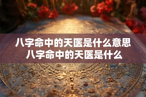 八字命中的天医是什么意思 八字命中的天医是什么