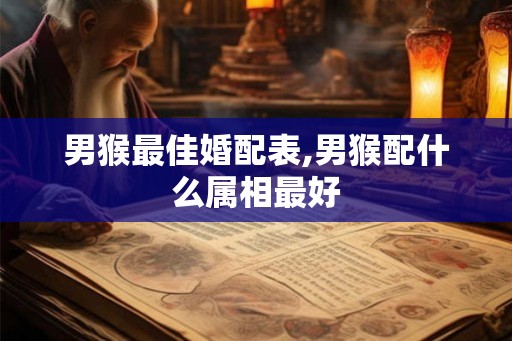 男猴最佳婚配表,男猴配什么属相最好