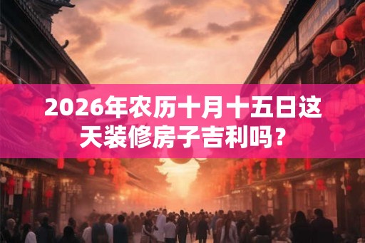 2026年农历十月十五日这天装修房子吉利吗？