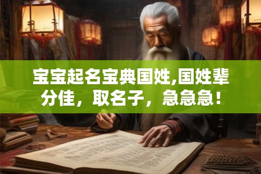 宝宝起名宝典国姓,国姓辈分佳，取名子，急急急！