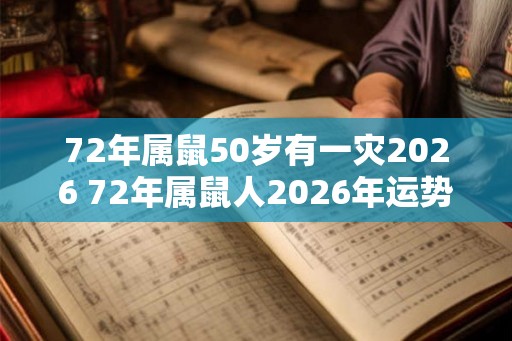 72年属鼠50岁有一灾2026 72年属鼠人2026年运势