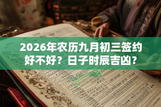 2026年农历九月初三签约好不好？日子时辰吉凶？